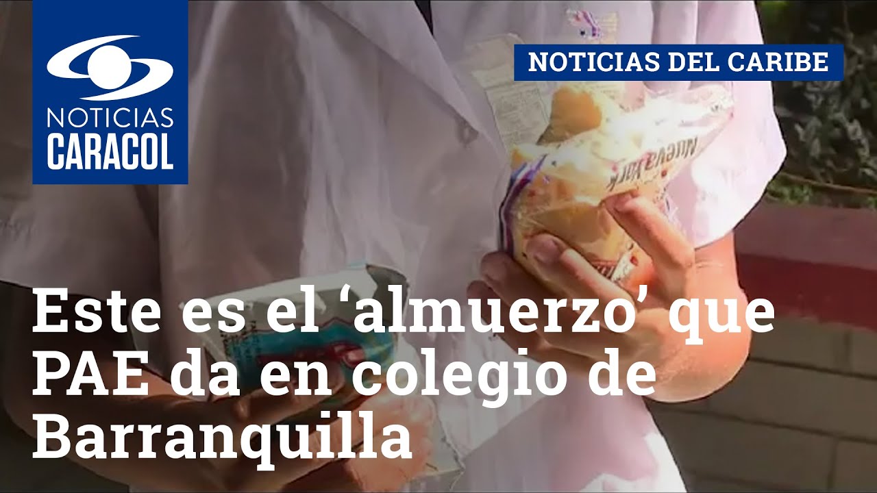 Este es el ‘almuerzo’ que PAE da en colegio de Barranquilla: un banano, leche y dos galletas