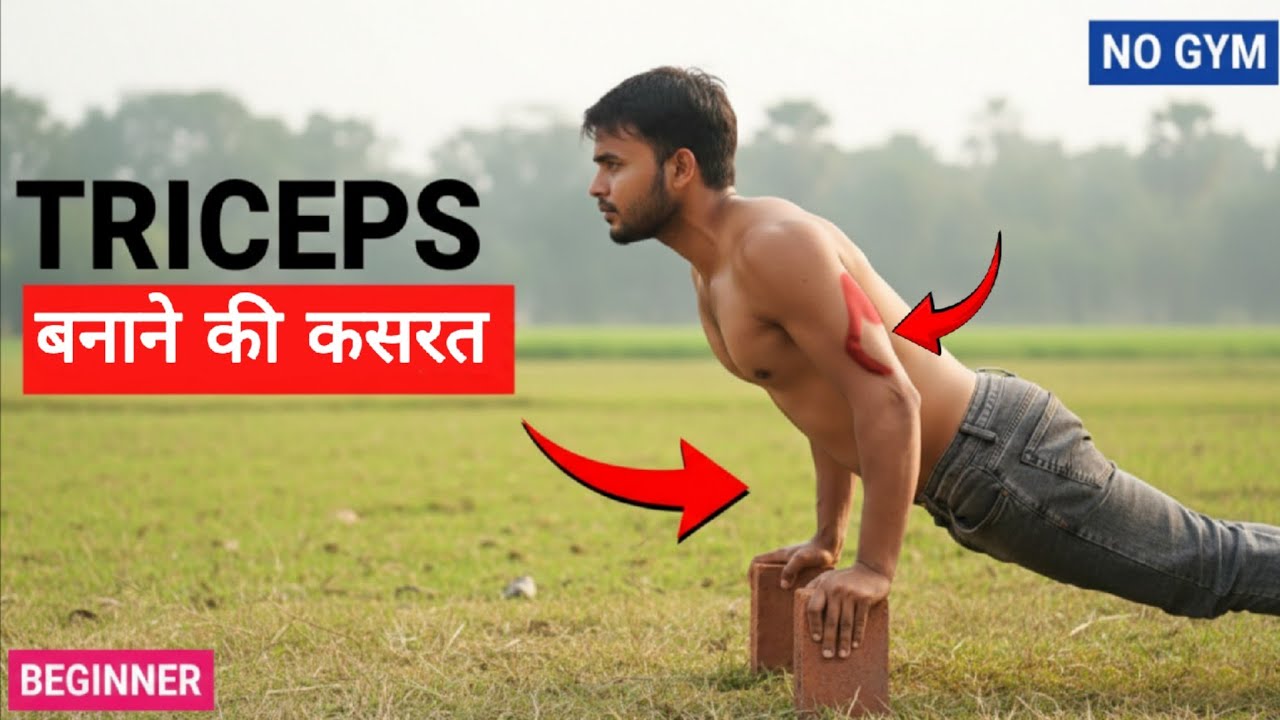 NO GYM Triceps Workout 💪 | ट्राइसेप्स बनाने की कसरत | Beginner Home Workout Hindi