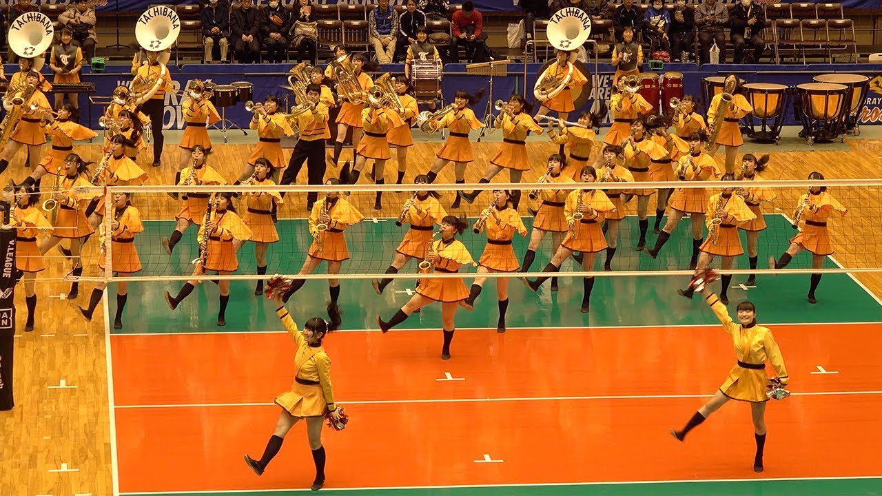 2019.02.09 京都橘高等学校吹奏楽部（Kyoto Tachibana S.H.S Band）／V・プレミアリーグ女子 滋賀大会　試合前パフォーマンス