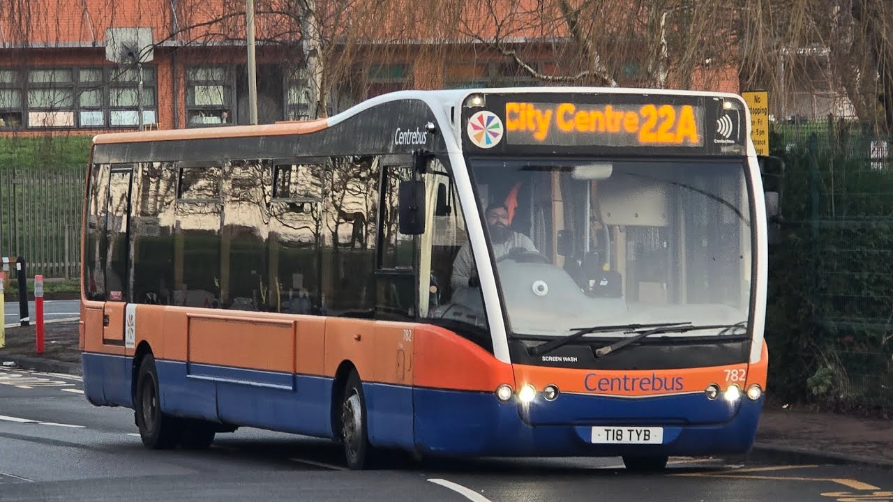 **BEAST** Ride on centrebus Leicester Optare Versa T18 TYB 782 route 22A