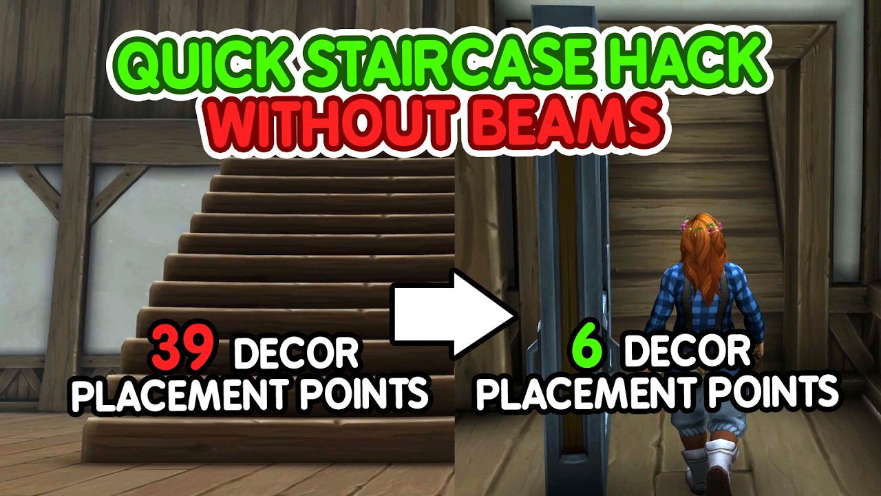 WoW Housing: Quick Staircase Hack Without Beams Tutorial