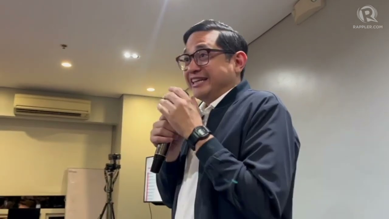 Bam Aquino gives speech after learning about unexpected ranking in Senate race