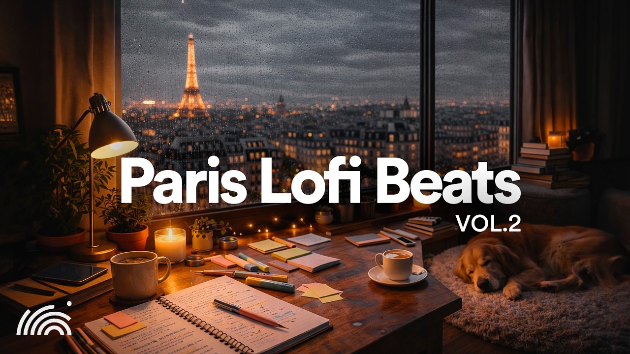 Paris lofi Beats to Study 🇫🇷🌧️ | Cozy Rainy Night Music for Focus & Work
