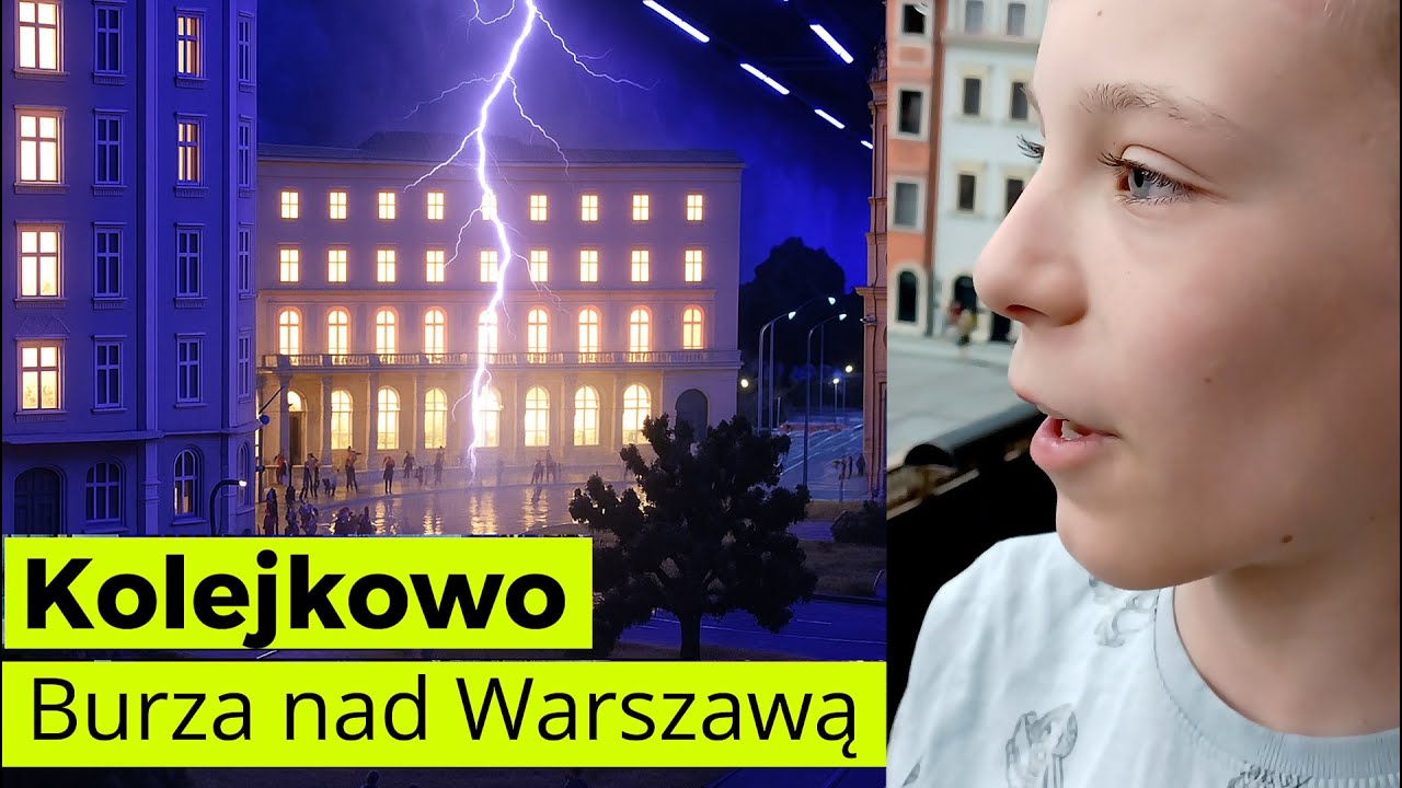 Kolejkowo Warszawa | Burza nad Placem Zbawiciela, Makieta pociągów w Warszawie,  miasto w miniaturze