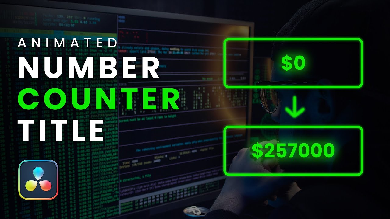 Dollars Number Counter Title in Davinci Resolve