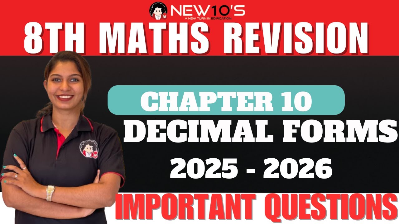 8TH MATHS || CHAPTER 10 || DECIMAL FORMS || RESHMA MISS || IMPORTANT QUESTIONS