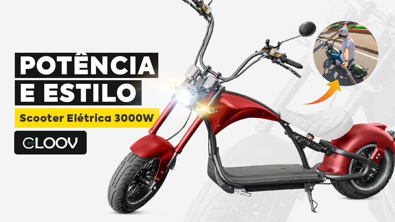 SCOOTER ELÉTRICA 3000W CHOPPER - GLOOV