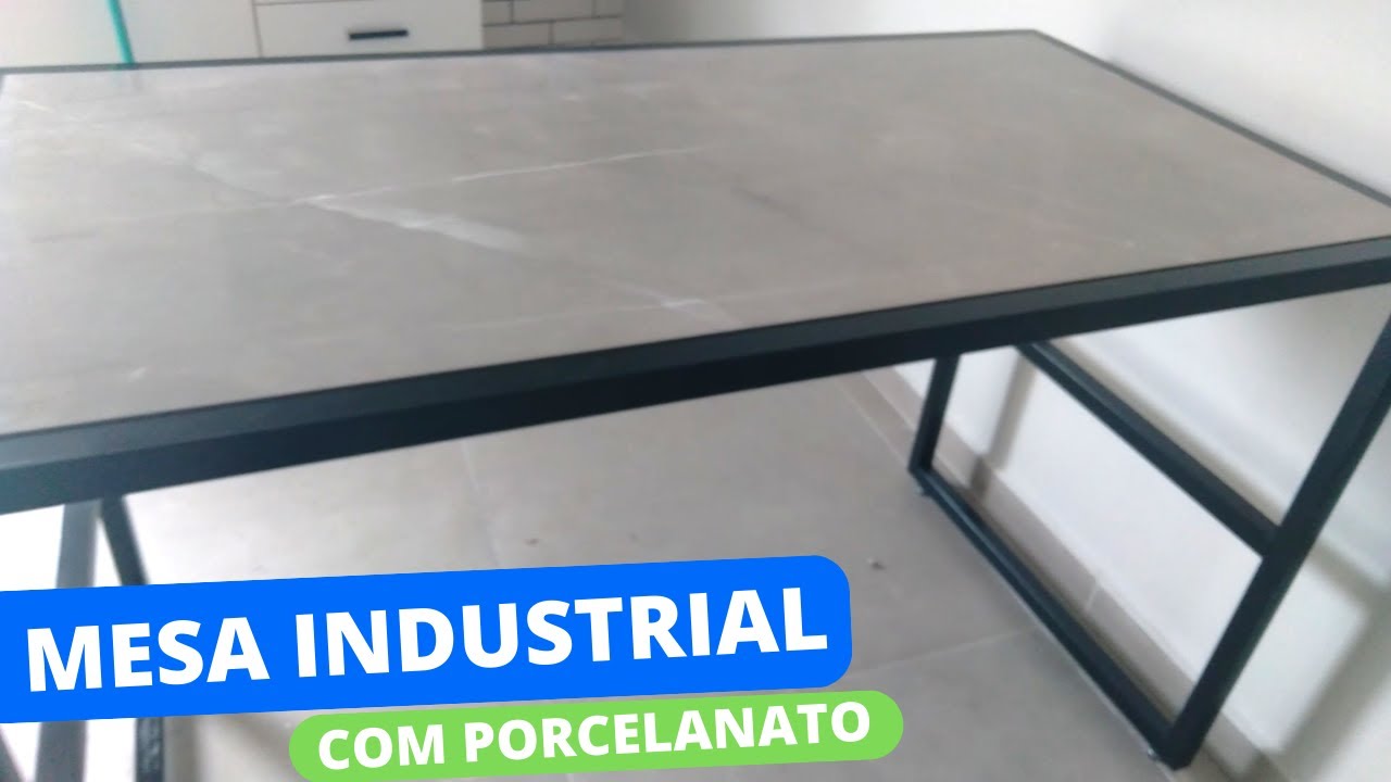 Como fazer Mesa Estilo Industrial com porcelanato