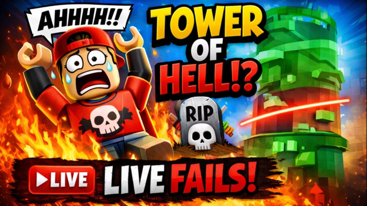 Can a TOTAL NOOB Beat Tower of Hell? (LIVE FAILS) 😭🔥