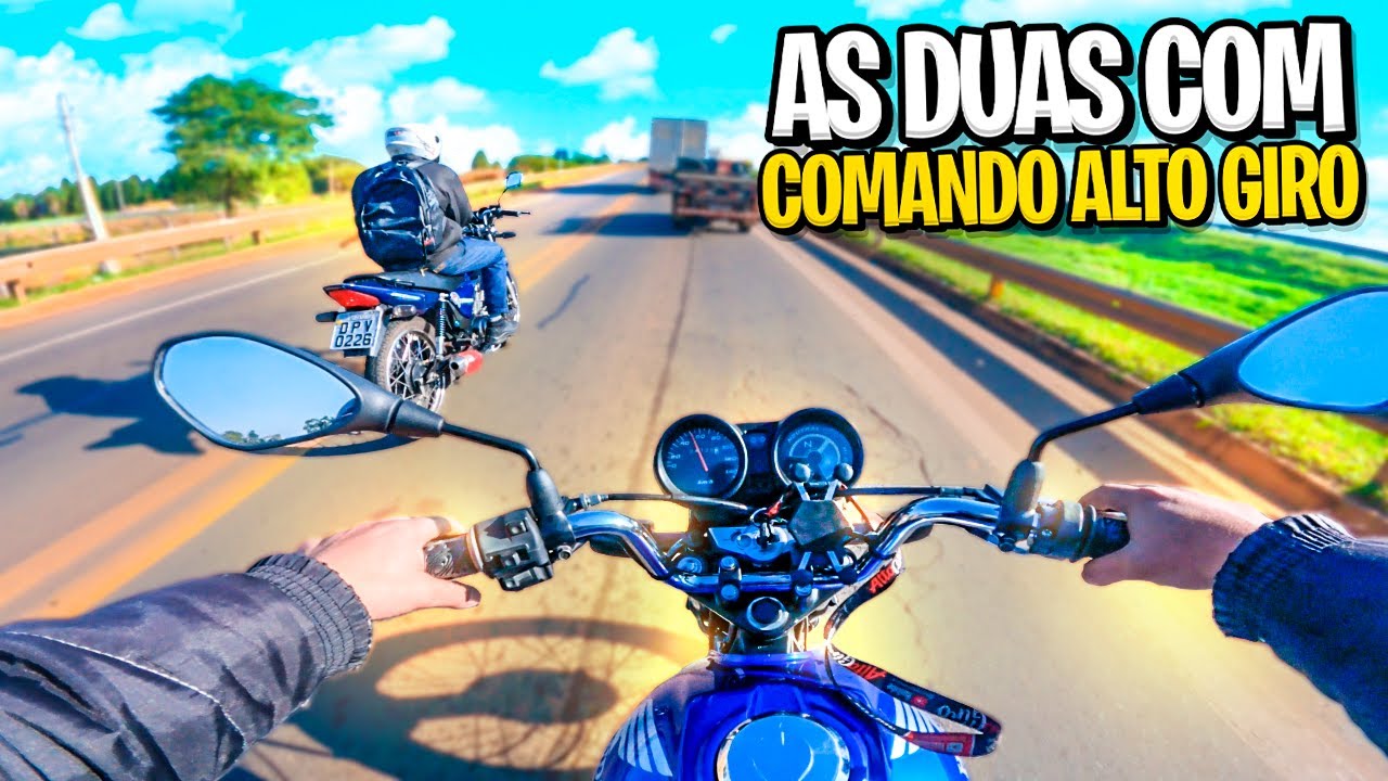 RACHA COM DUAS TITAN 150 AMBAS COM COMANDO ALTO GIRO - QUAL ANDOU NA FRENTE