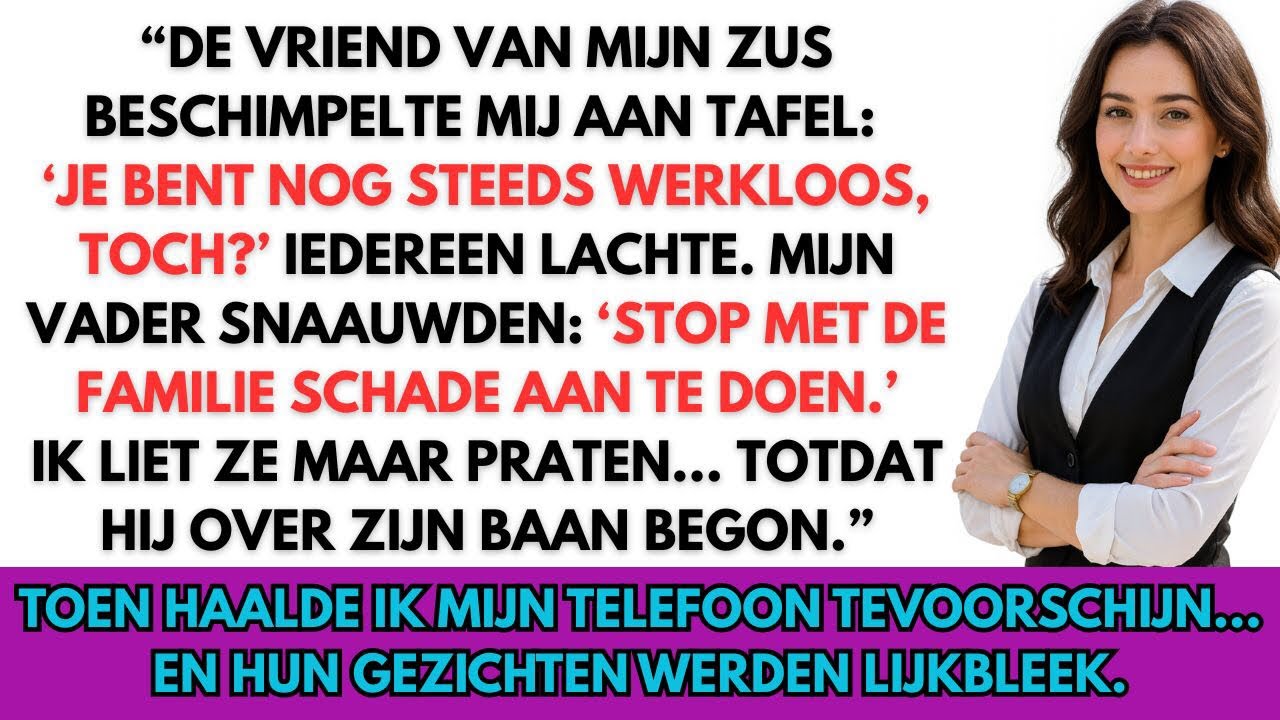 “Hij bespotte me als ‘werkloos’ en iedereen lachte… tot de waarheid hen deed verstijven.”