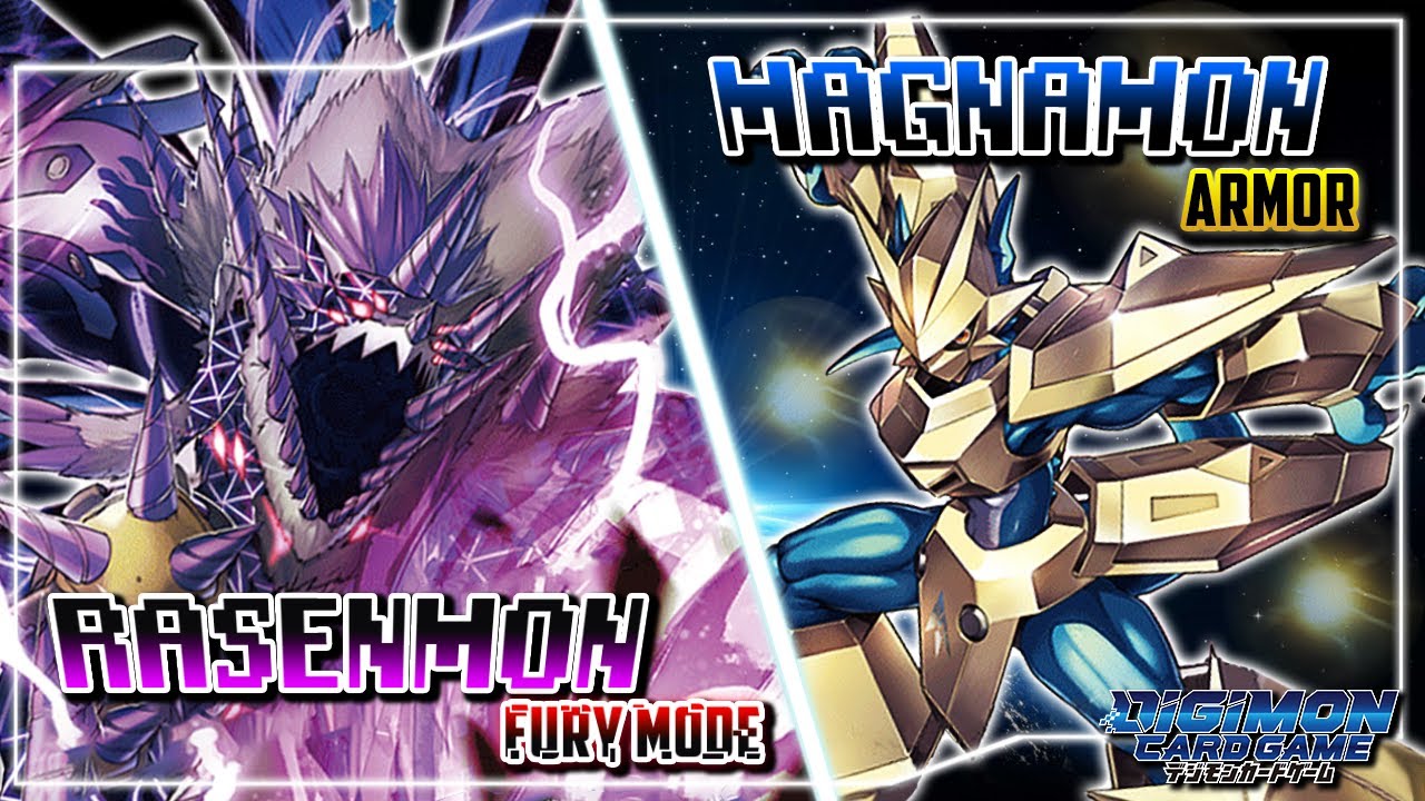 Digimon Card Game : Rasenmon Fury Mode (Yellow) VS Magnamon (Blue) [BT-08]