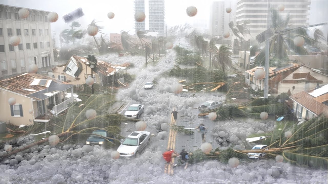 Apocalypse in Florida! Extreme HailStorm destroys cars , houses in West Virginia