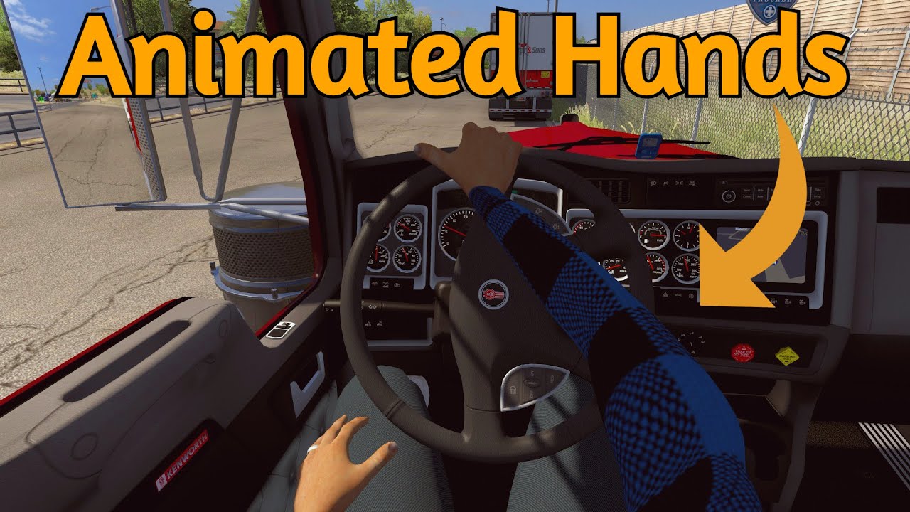 Animated Hands on Steering Wheel | American Truck Simulator Mod [ATS 1.39/1.40]