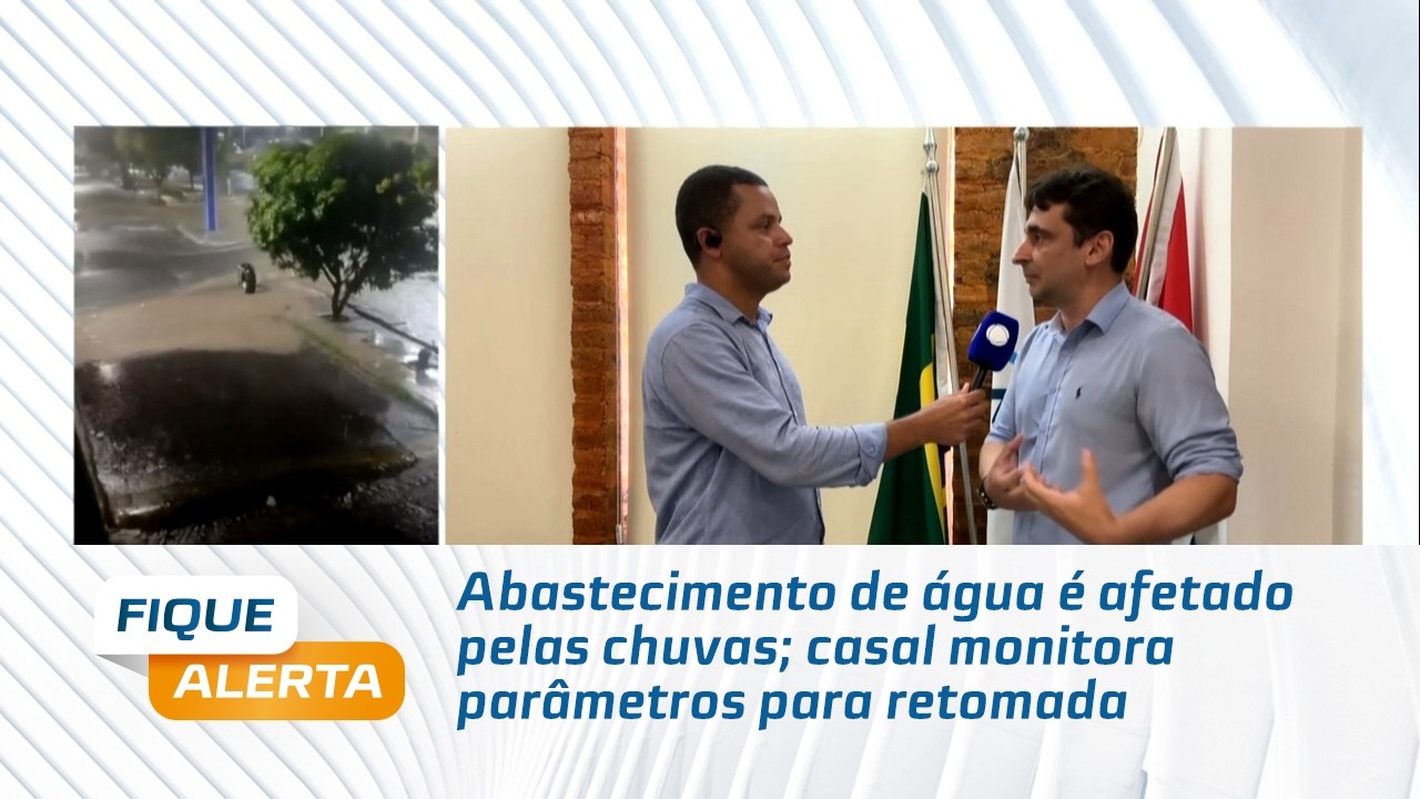 Abastecimento de água é afetado pelas chuvas; casal monitora parâmetros para retomada