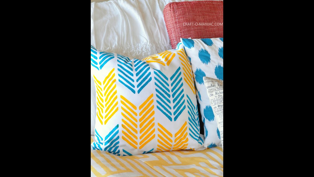DIY Stenciled Pillow with Paint A Pillow