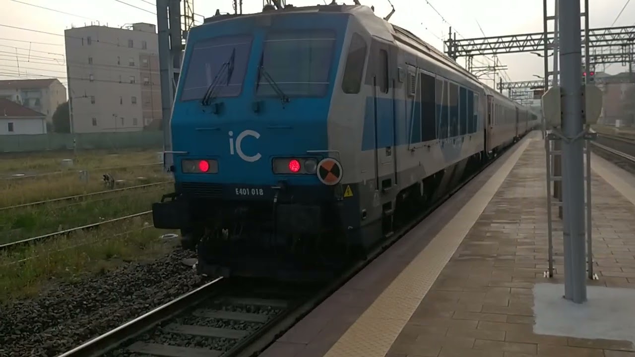 Partenza IC 510 Salerno Torino P.N. Azzurra UIC Z1 e E401 018 e misto tra FB IC SUN