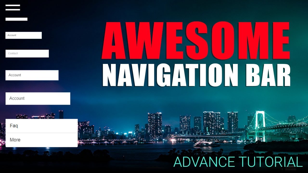 Awesome or creative navigation bar animation effect using html and css with source code