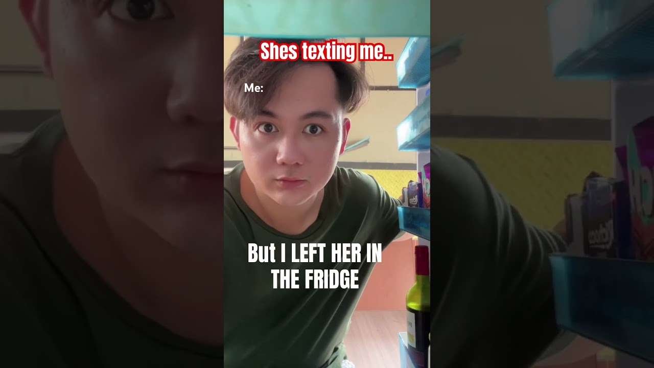 She’s texting me… FROM THE FRIDGE?? 😂🥶 