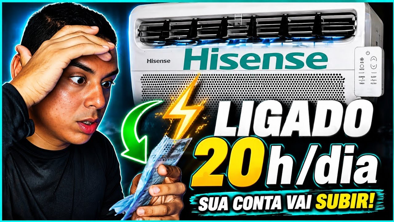 AR CONDICIONADO DE JANELA HISENSE LIGADO 20h POR DIA:QUANTO GASTOU DE ENERGIA? SER&Aacute; QUE &Eacute; ECON&Ocirc;MICO?