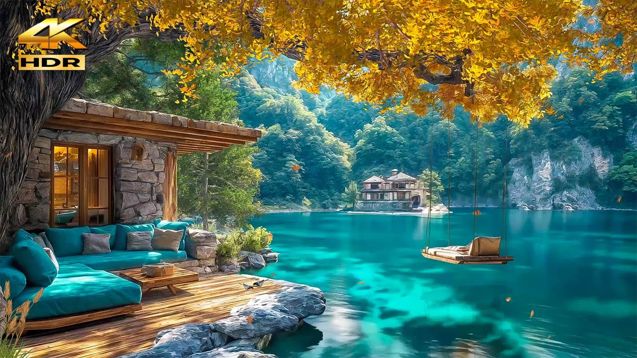 Peaceful Lake View and Gentle | 4K HDR Relaxing Nature Sounds for Sleep, Study & Stress Relief