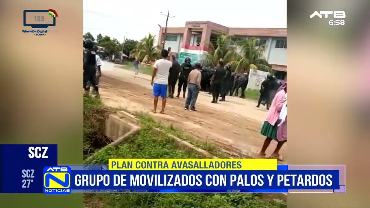 Comitiva de Camacho atacada por movilizados con palos y piedras en norte cruceño