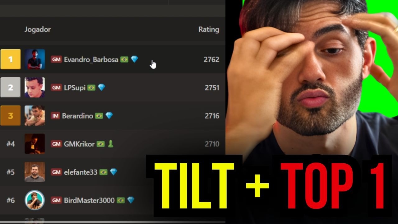 ENTREI EM TILT… E VIREI TOP 1 no chess.com