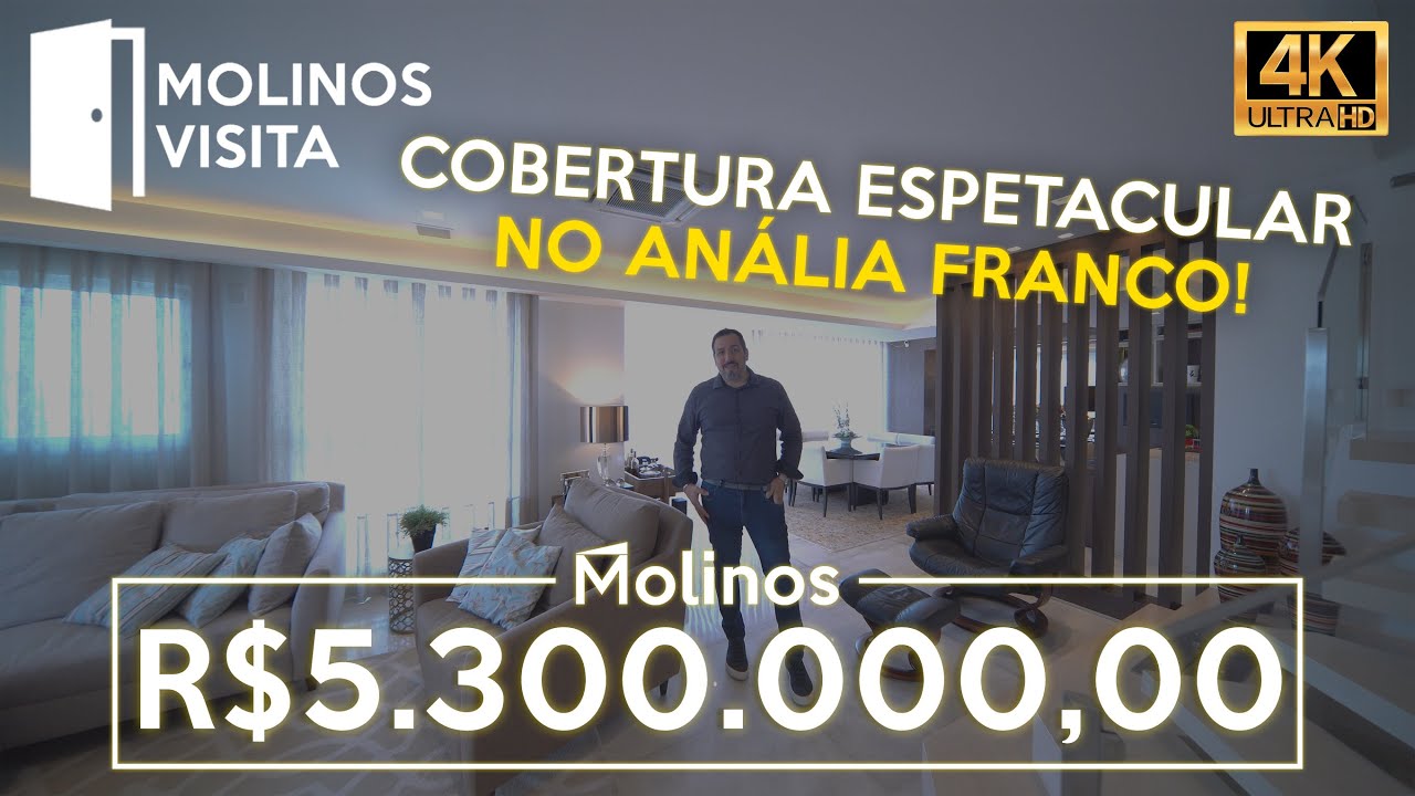 COBERTURA MAGNÍFICA COM MÓVEIS ASSINADOS NO JARDIM ANÁLIA FRANCO | MC2136