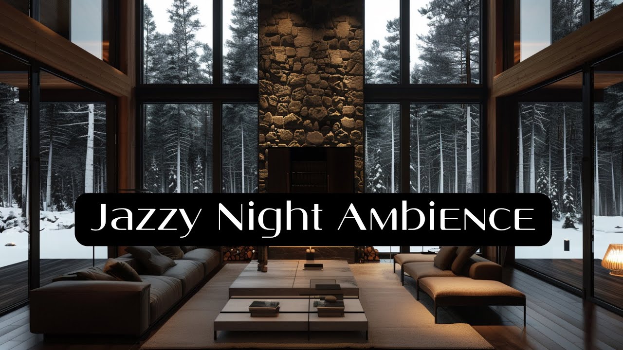 Dark Forest Cabin 🌲 Jazzy Night Ambience for Focus, Work & Late Evenings
