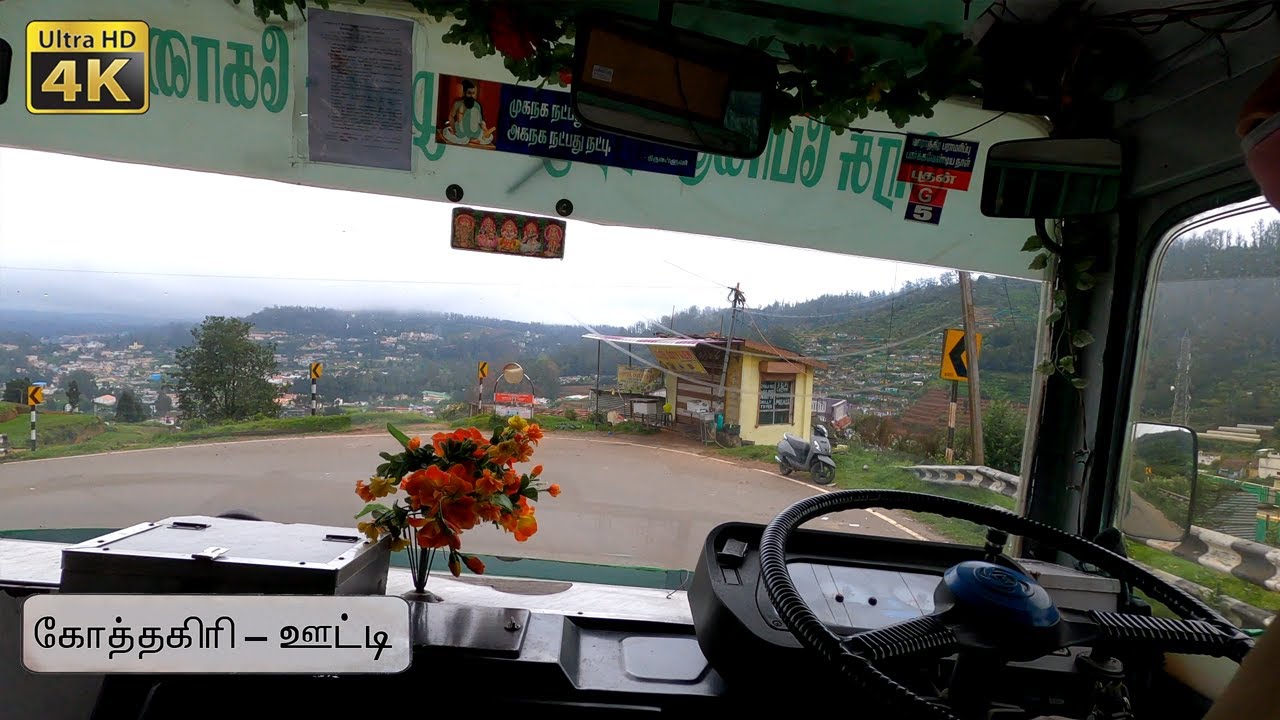 4K Video | Kotagiri To Ooty | TNSTC BUS Cabin Ride | fov view | ஊட்டி மலை பேருந்து பயணம்