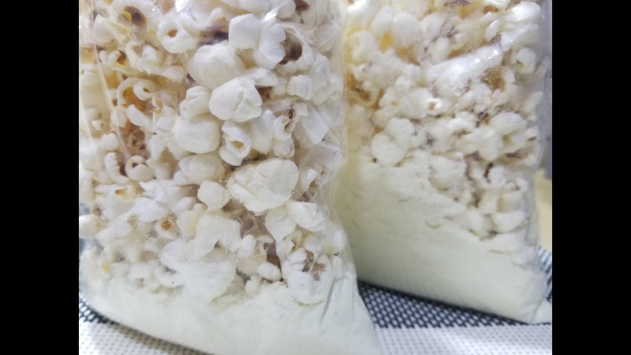 Pop Corn au lait. Bon maîs au lait. Maîs soufflé