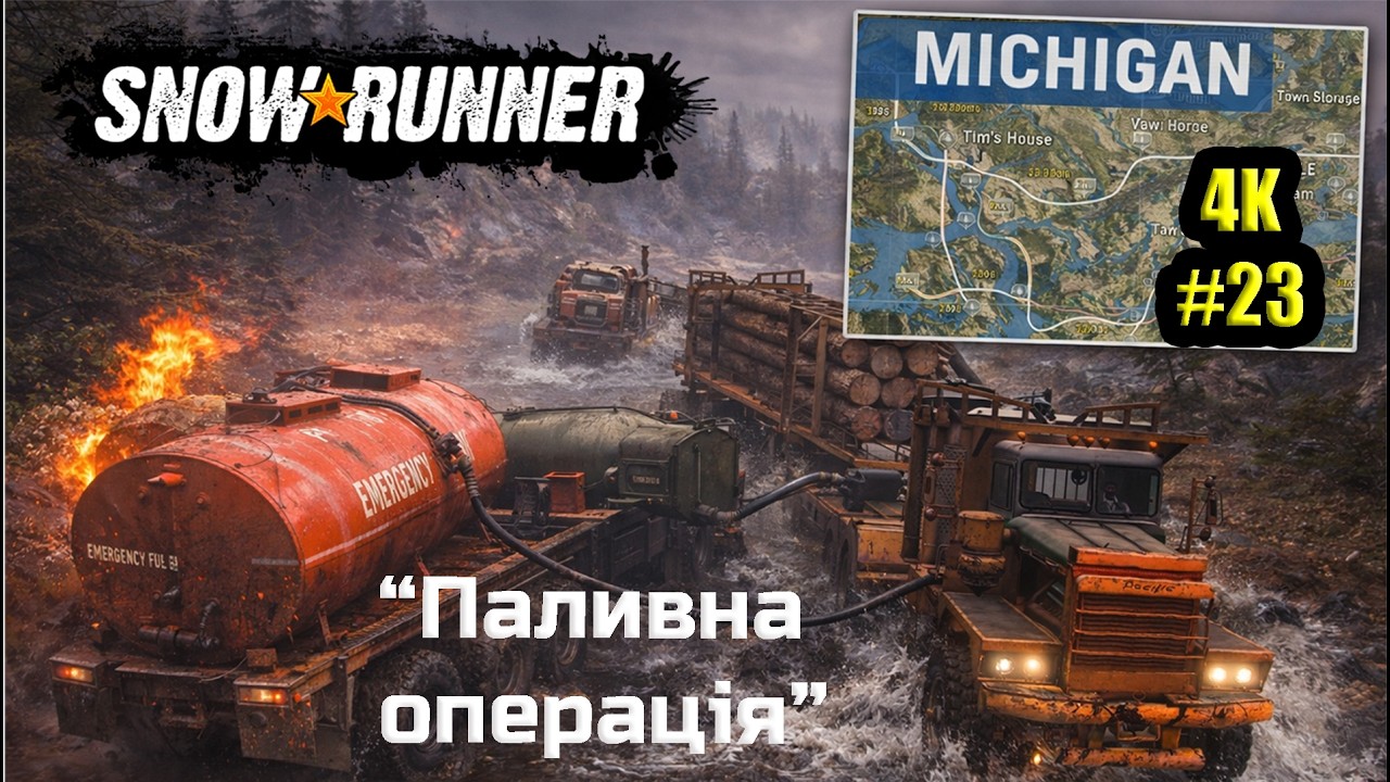 SnowRunner Хардкор #23 — Паливний хаос, сервісна халява і прорив через річку!
