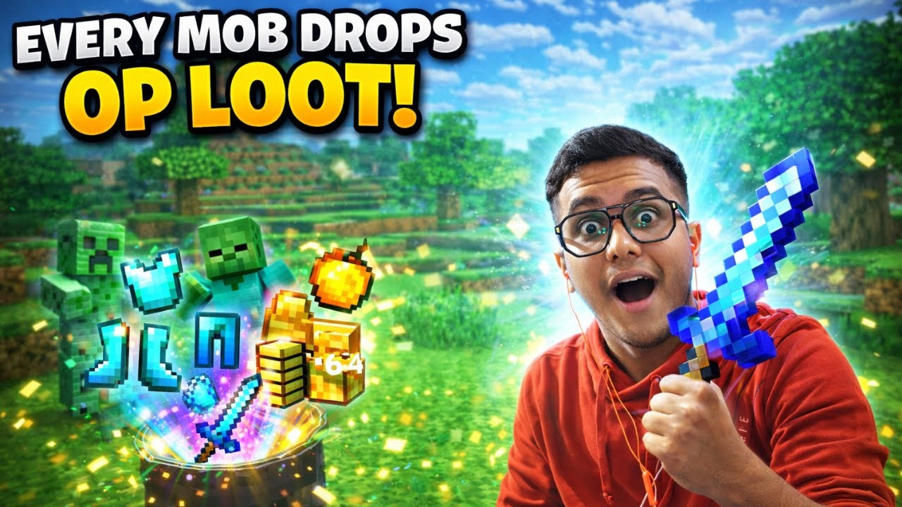 Minecraft But Every Mob Drops OP Items😱