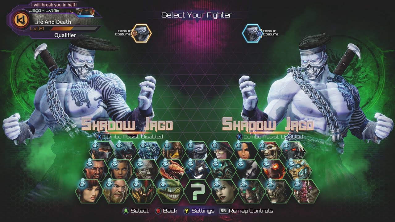 Killer Instinct - All Costumes - Character Select Screen Animations (1080p 60FPS)