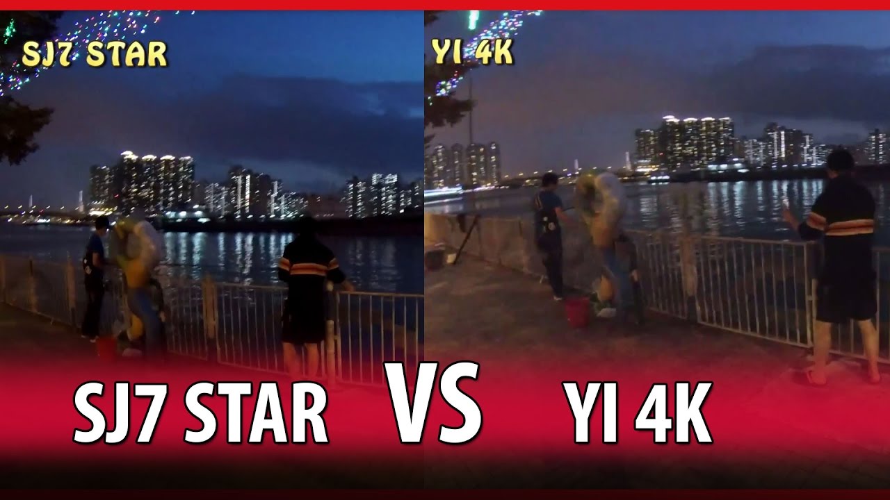 SJ7 Star VS  Yi 2 4K Low Light Performance Comparison