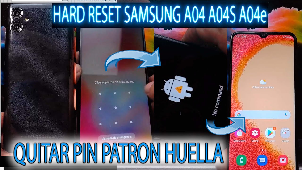 HARD RESET SAMSUNG A04e QUITAR PIN PATRON HUELLA FUNCIONAL PARA A04 Y A04S BIEN EXPLICADO