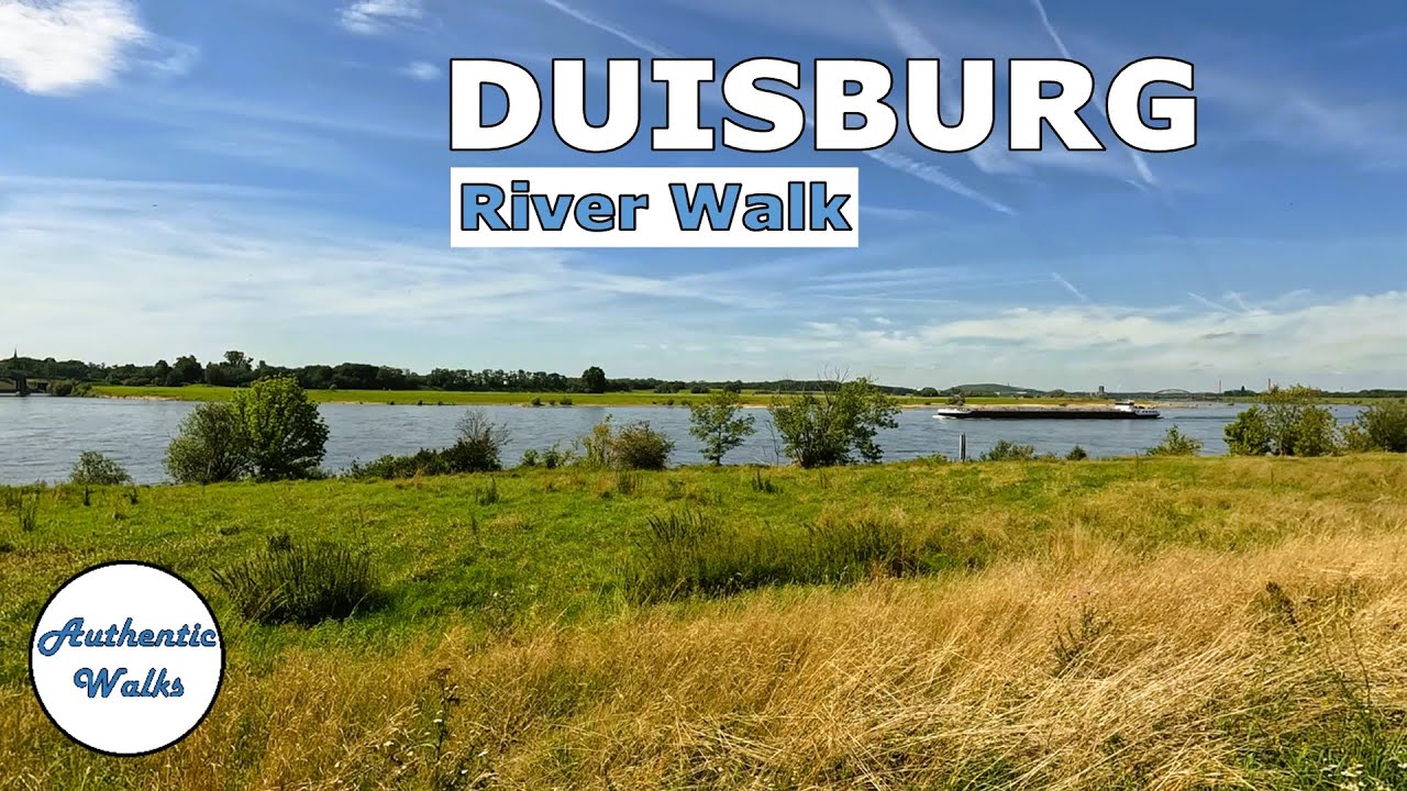 [4K] Midday River Walk at the Deichpark Rhine Waterfront in Laar | Duisburg, Germany
