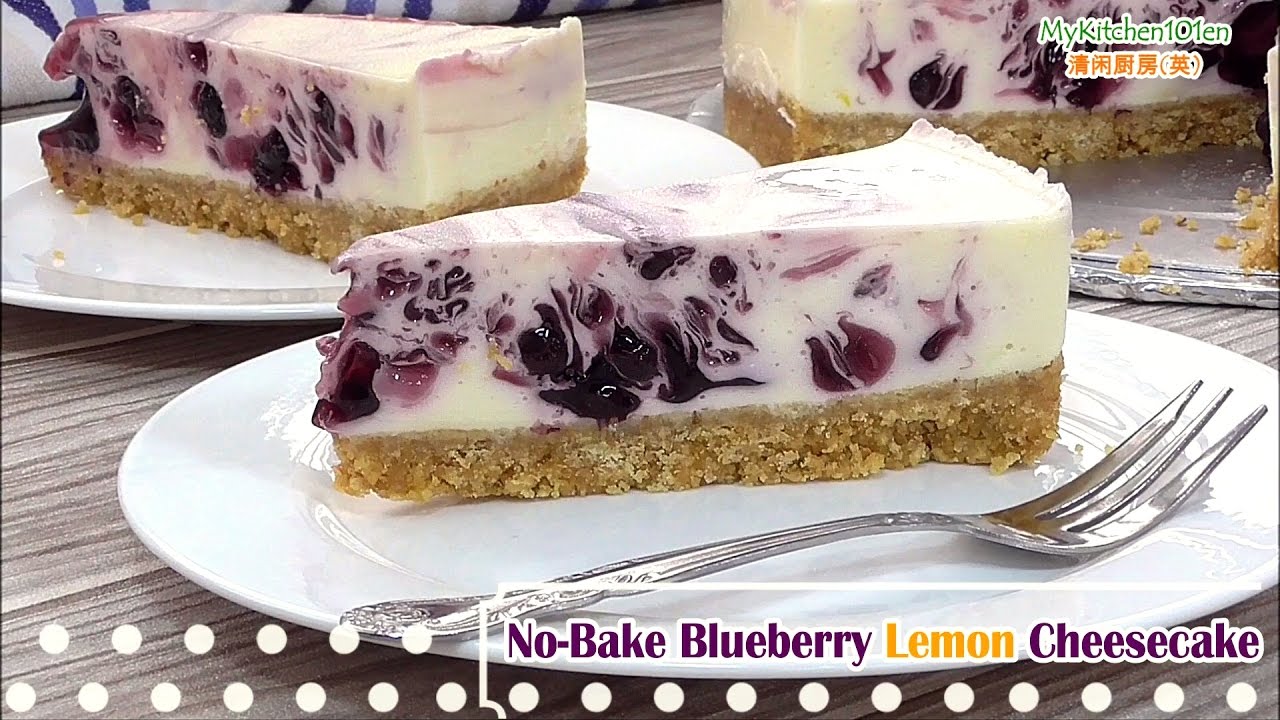No-Bake Blueberry Lemon Cheesecake | MyKitchen101en