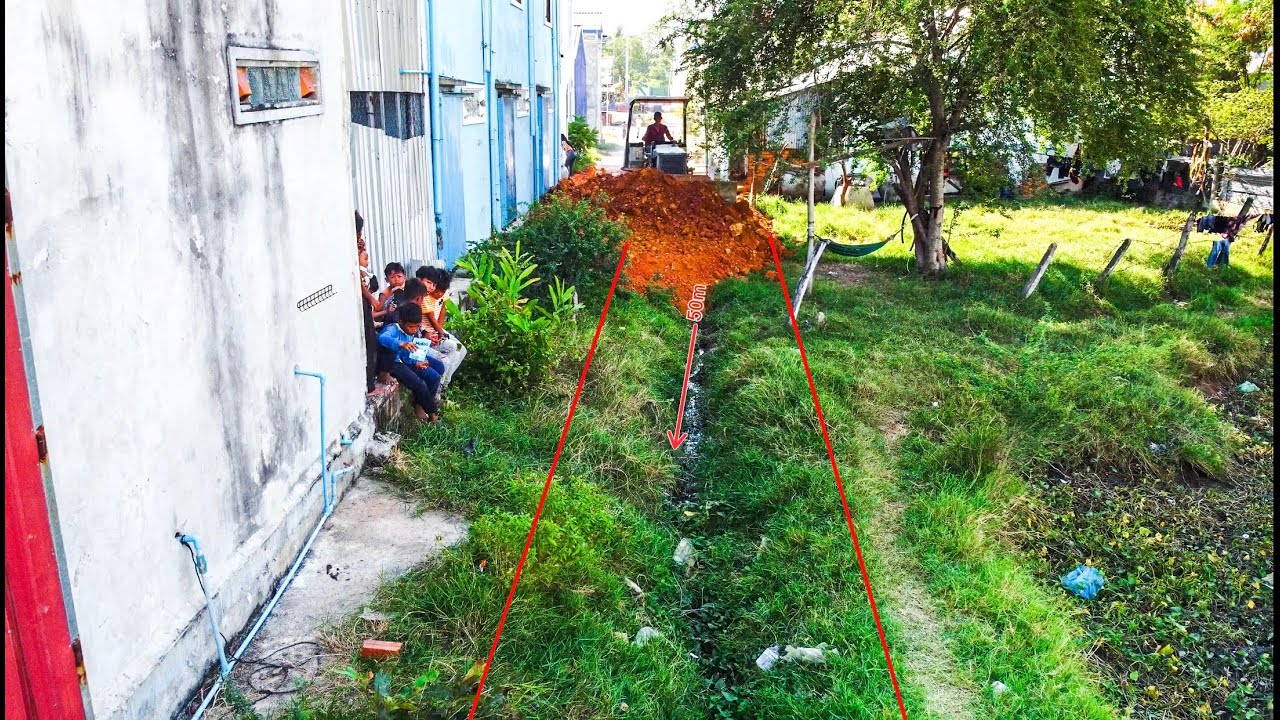 New project has just started pouring soil from the side of the road houses 50 meters
