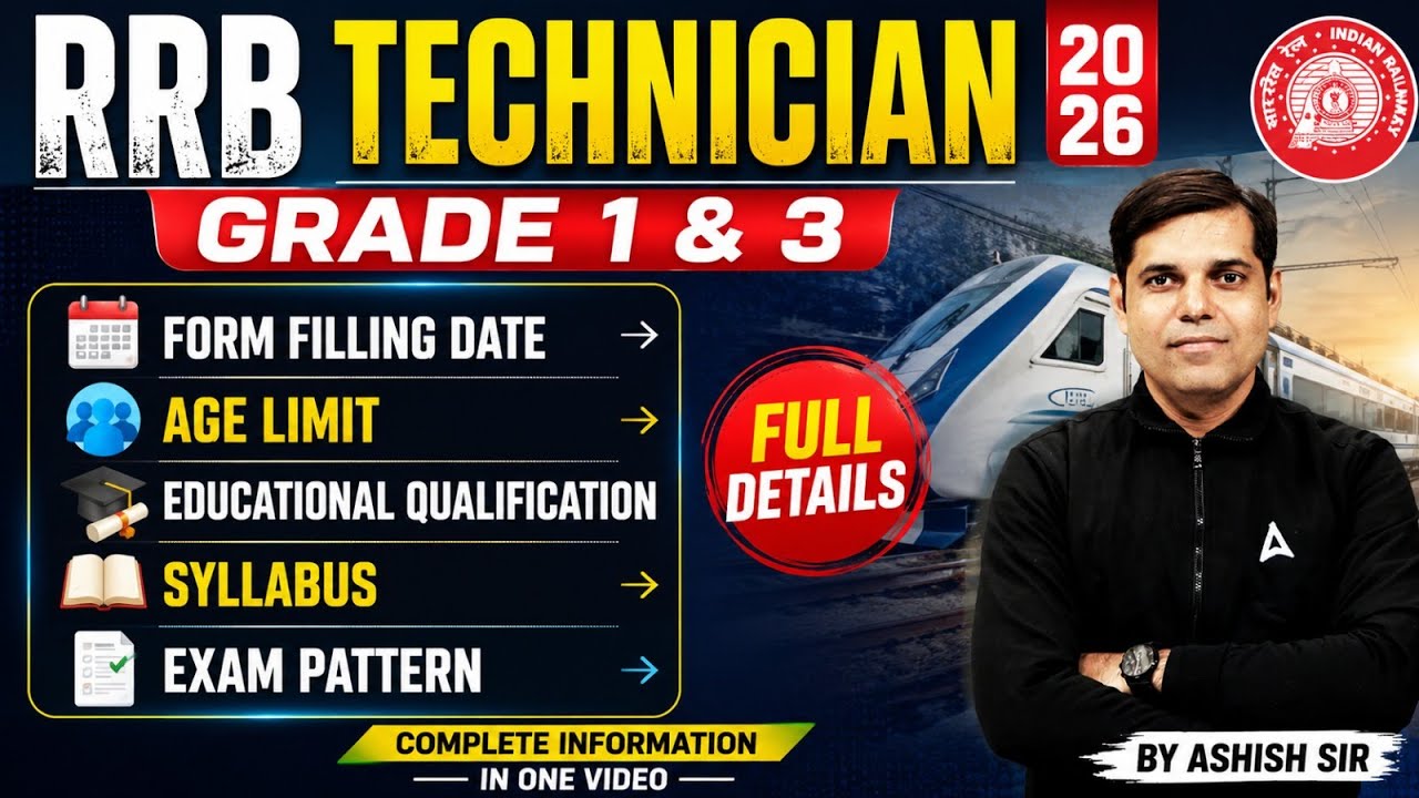 RRB Technician New Vacancy 2026 | Technician Grade 1 & 3 Syllabus, Exam Pattern, Form Date, Age?