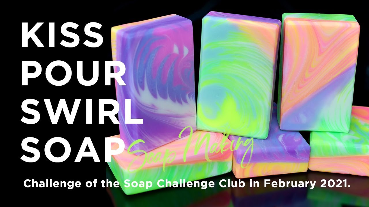 Kiss Pour Soap | CP soap making | Soap Challenge Club