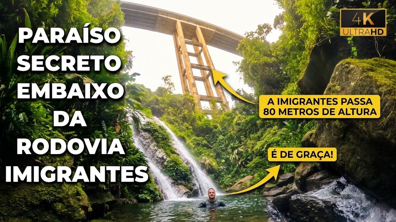 CACHOEIRA DA CASCATA NO PARQUE ESTADUAL SERRA DO MAR EM CUBATÃO - EMBAIXO DA IMIGRANTES
