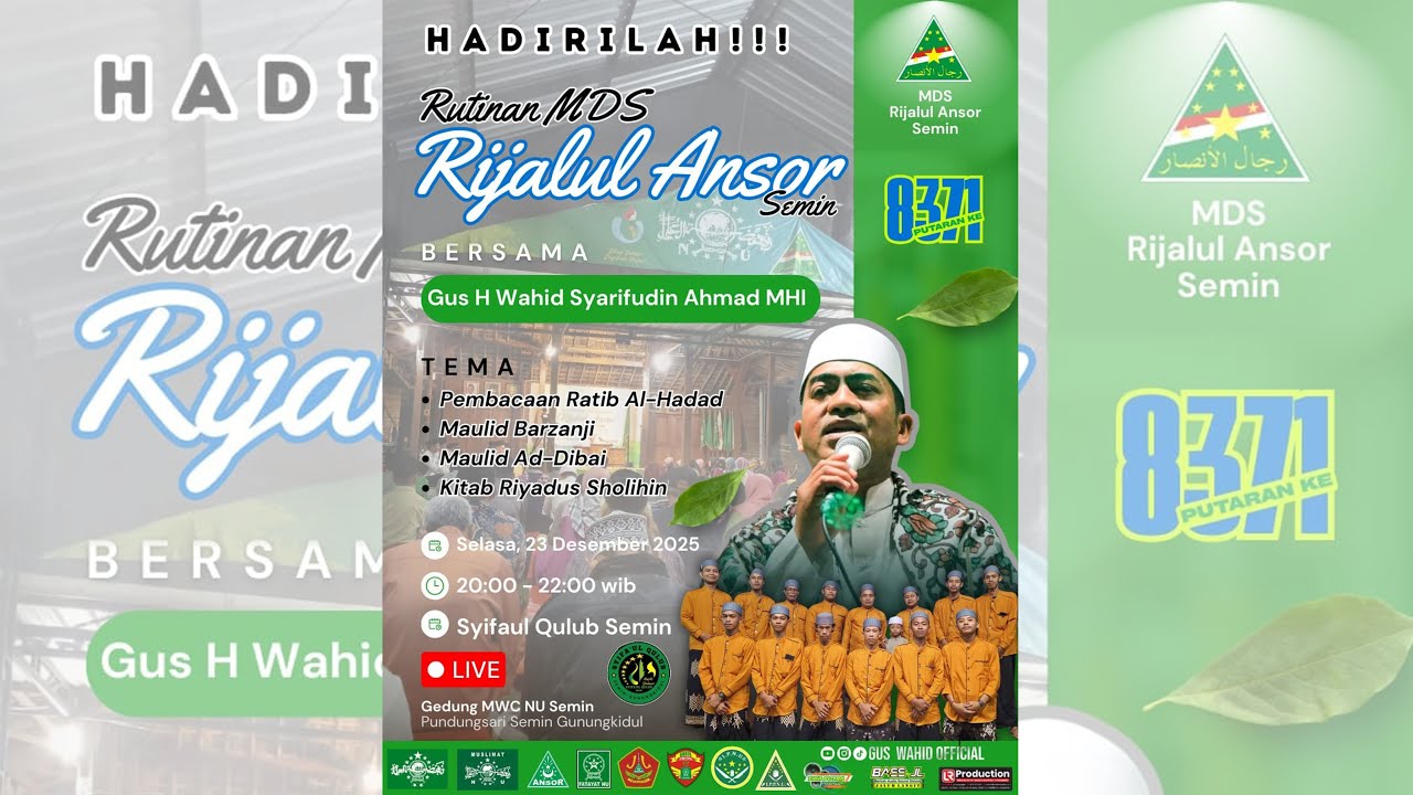 🔴RUTINAN RIJALUL ANSOR KAPANEWON SEMIN BERSAMA GUS WAHID SYARIFUDDIN AHMAD🔴23-12-2025
