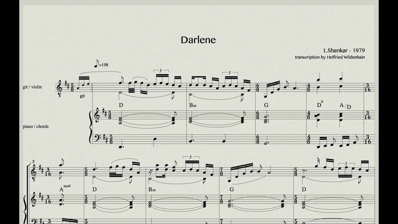 L.Shankar - Darlene - Transkription
