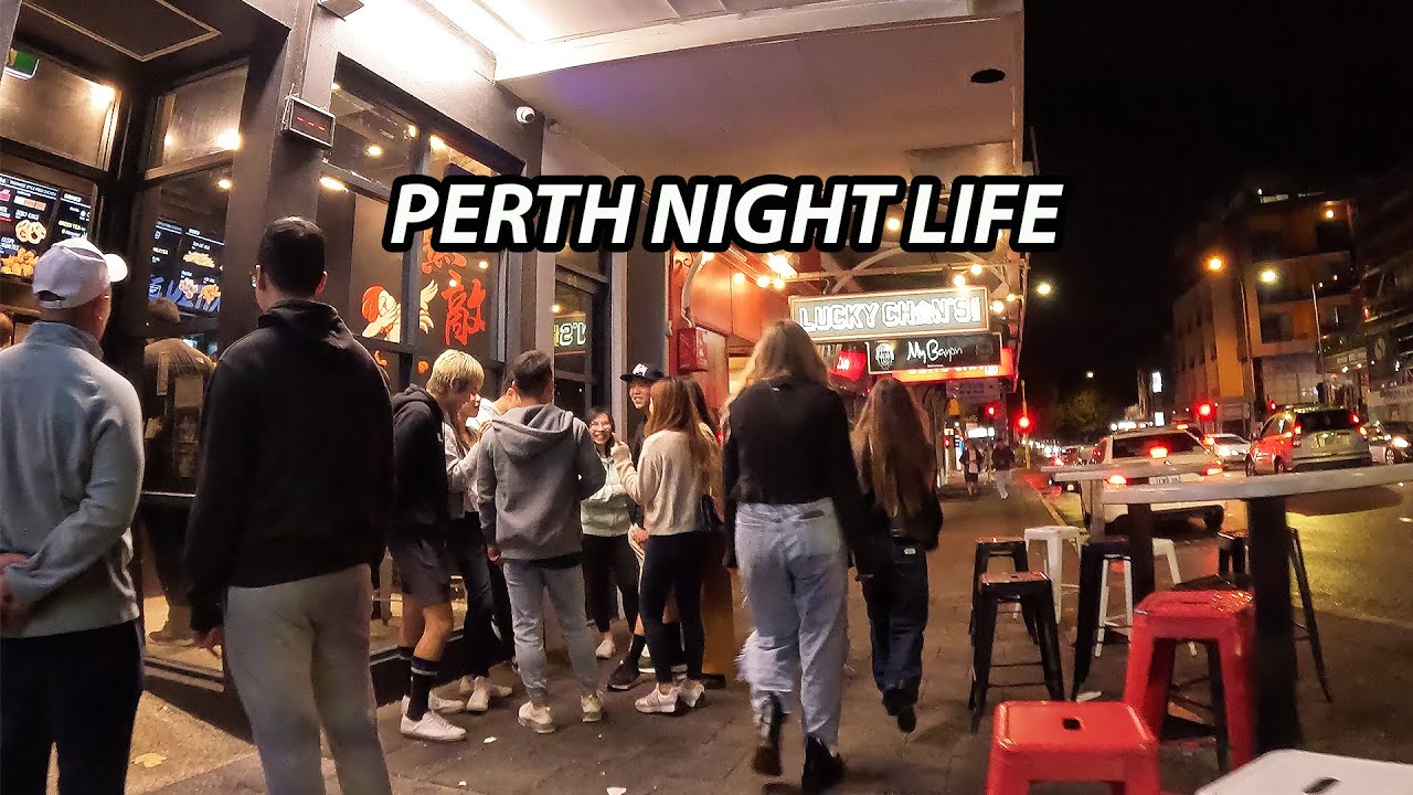 Saturday Night in Perth, Australia: Walking Tour of the City's Nightlife Scene at Northbridge | 4K