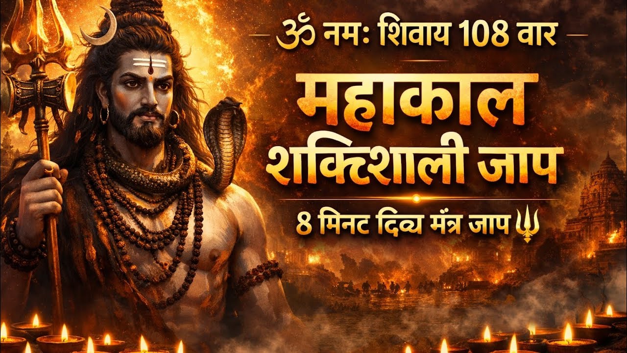 ॐ नमः शिवाय 108 बार 🔱 | महाकाल शक्तिशाली जाप | 8 मिनट दिव्य मंत्र जाप | हर हर महादेव #OmNamahShivaya