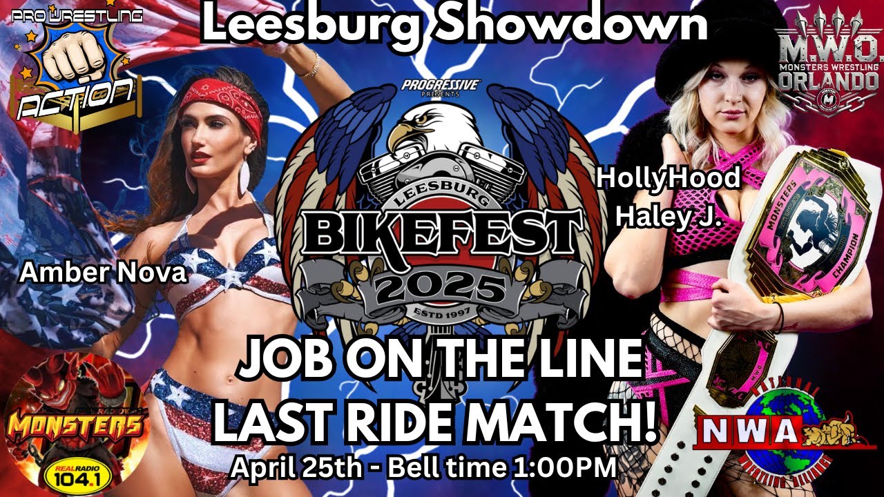 Leesburg Bikefest Match- HollyHood Haley J. Vs. Amber Nova - MWO Title match- “Job on the line”