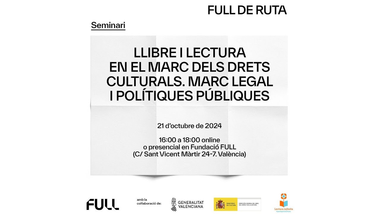 Llibre i Lectura en el marc dels Drets Culturals - FULL DE RUTA