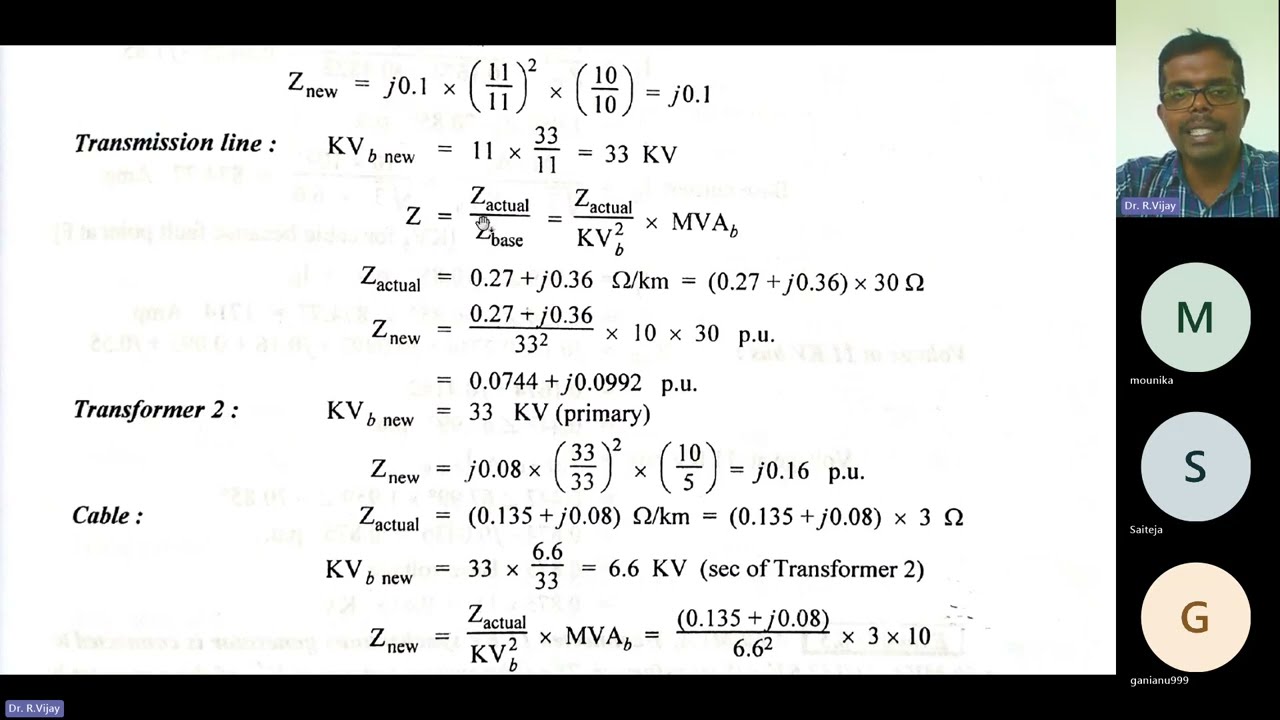 Solved Problem for Calculating Fault Current and Line Voltage #powersystemanalysis