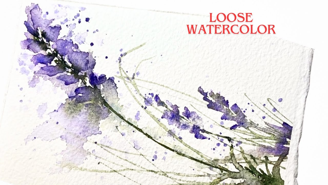 Flor en Acuarela Suelta, lavanda